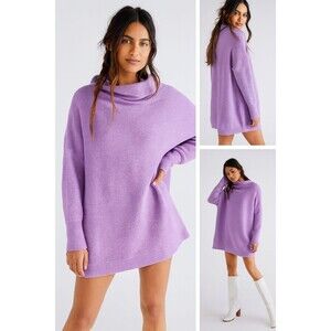 Free People Ottoman Slouchy Tunic Sweater Small Glowing Grape NWT